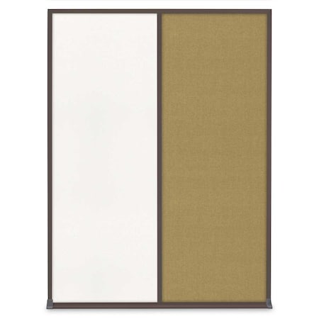 United Visual Products Single Door Radius Corkboard, 36"X36", B UV8002-BRONZE-BLACK